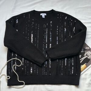 Calvin Klein Black Sequin Sweater
